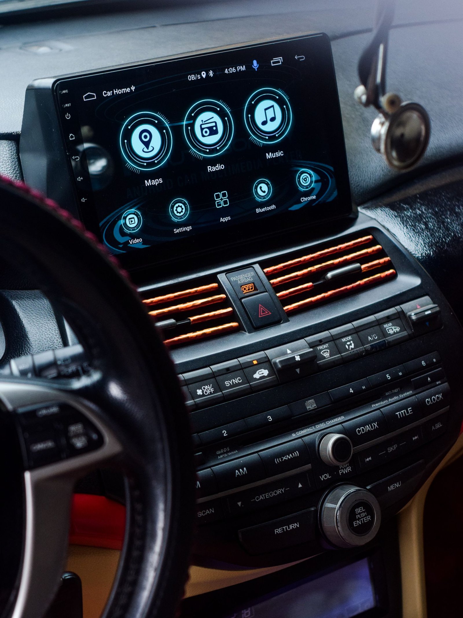Connected digital display inside a modern vehicle